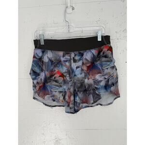 Lululemon Running Shorts Womens 8 Floral Black Multi Liner Lightweight Running